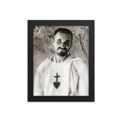Charles de Foucauld framed print on a plain backdrop in size 8"x10".