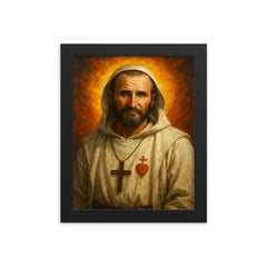 Charles de Foucauld framed print on a plain backdrop in size 8"x10".