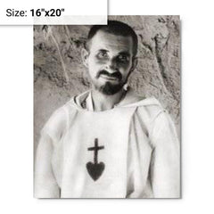 Charles de Foucauld metal print on a plain backdrop in size 16"x20".