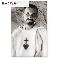 Charles de Foucauld metal print on a plain backdrop in size 24"x36".