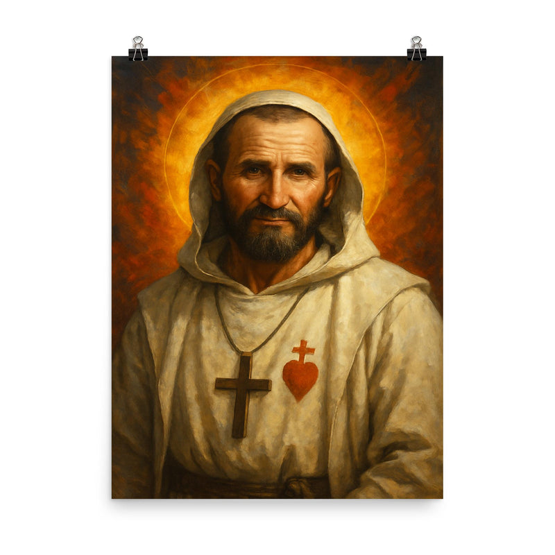Charles de Foucauld poster on a plain backdrop in size 8