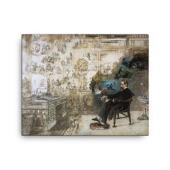 Charles Dickens - Dickens' Dream by Robert William Buss canvas print on a plain backdrop in size 16"x20".