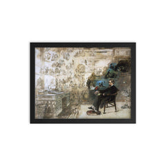 Charles Dickens - Dickens' Dream by Robert William Buss framed print on a plain backdrop in size 12"x16".