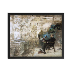 Charles Dickens - Dickens' Dream by Robert William Buss framed print on a plain backdrop in size 16"x20".