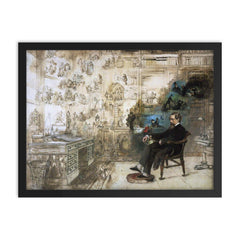 Charles Dickens - Dickens' Dream by Robert William Buss framed print on a plain backdrop in size 18"x24".