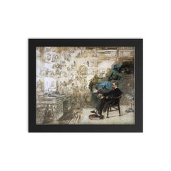 Charles Dickens - Dickens' Dream by Robert William Buss framed print on a plain backdrop in size 8"x10".