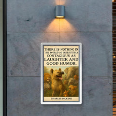 charles dickens quote laughter and good humor hyena giggles poster poster 2