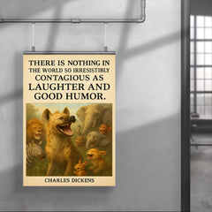 charles dickens quote laughter and good humor hyena giggles poster poster 4