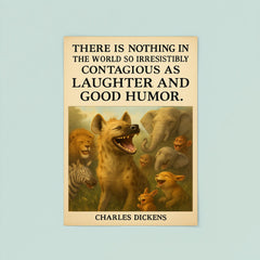 charles dickens quote laughter and good humor hyena giggles poster poster 8