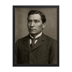 Charles Eastman framed print on a plain backdrop in size 18"x24".