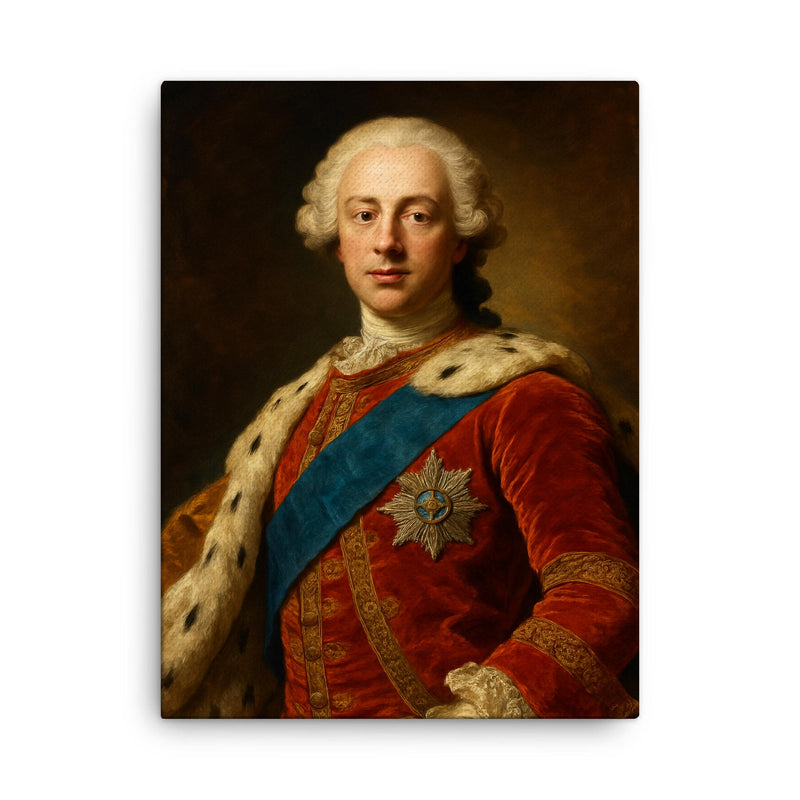 Charles Edward Stuart canvas print on a plain backdrop in size 18