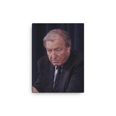 Charles Haughey canvas print on a plain backdrop in size 12"x16".