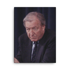 Charles Haughey canvas print on a plain backdrop in size 18"x24".