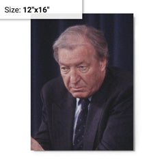 Charles Haughey metal print on a plain backdrop in size 12"x16".