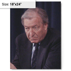Charles Haughey metal print on a plain backdrop in size 18"x24".
