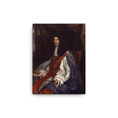Charles II of England canvas print on a plain backdrop in size 12"x16".