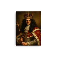 Charles II of England canvas print on a plain backdrop in size 12"x16".