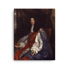 Charles II of England canvas print on a plain backdrop in size 16"x20".