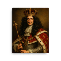 Charles II of England canvas print on a plain backdrop in size 16"x20".