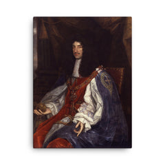 Charles II of England canvas print on a plain backdrop in size 18"x24".