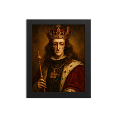 Charles II of Spain framed print on a plain backdrop in size 8"x10".
