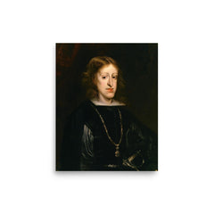 Charles II of Spain poster on a plain backdrop in size 8"x10".