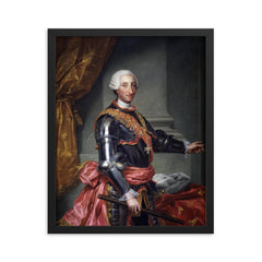 Charles III of Spain framed print on a plain backdrop in size 16"x20".