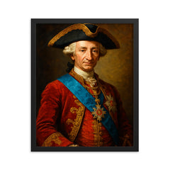 Charles III of Spain framed print on a plain backdrop in size 16"x20".