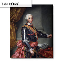 Charles III of Spain metal print on a plain backdrop in size 16"x20".