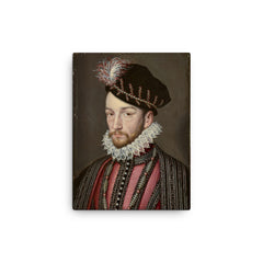 Charles IX of France canvas print on a plain backdrop in size 12"x16".