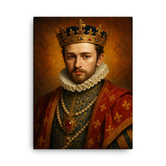 Charles IX of France canvas print on a plain backdrop in size 18"x24".