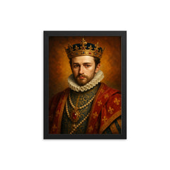 Charles IX of France framed print on a plain backdrop in size 12"x16".