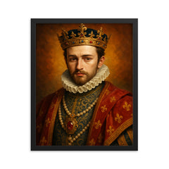 Charles IX of France framed print on a plain backdrop in size 16"x20".
