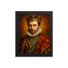 Charles IX of France framed print on a plain backdrop in size 8"x10".