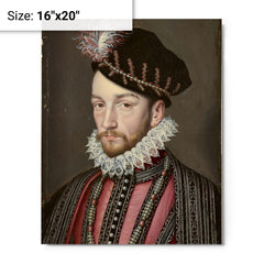 Charles IX of France metal print on a plain backdrop in size 16"x20".
