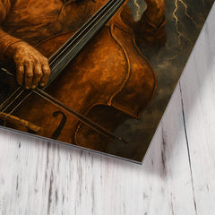 Charles Mingus bass like a storm front metal print mockup