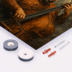 Charles Mingus bass like a storm front metal print mockup