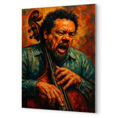 Charles Mingus furious bass portrait metal print mockup
