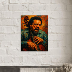 Charles Mingus furious bass portrait metal print mockup