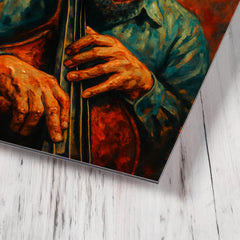 Charles Mingus furious bass portrait metal print mockup