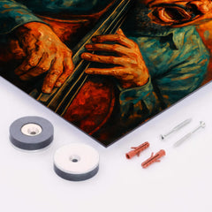 Charles Mingus furious bass portrait metal print mockup