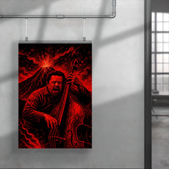 Charles Mingus volcanic bass performance in red black palette poster 4
