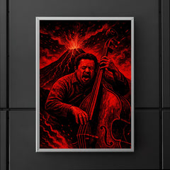 Charles Mingus volcanic bass performance in red black palette poster 5