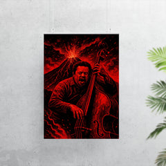 Charles Mingus volcanic bass performance in red black palette poster 7