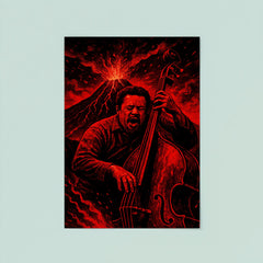 Charles Mingus volcanic bass performance in red black palette poster 8