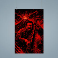 Charles Mingus volcanic bass performance in red black palette poster 9