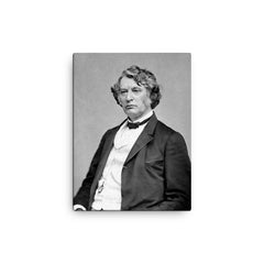 Charles Sumner canvas print on a plain backdrop in size 12"x16".