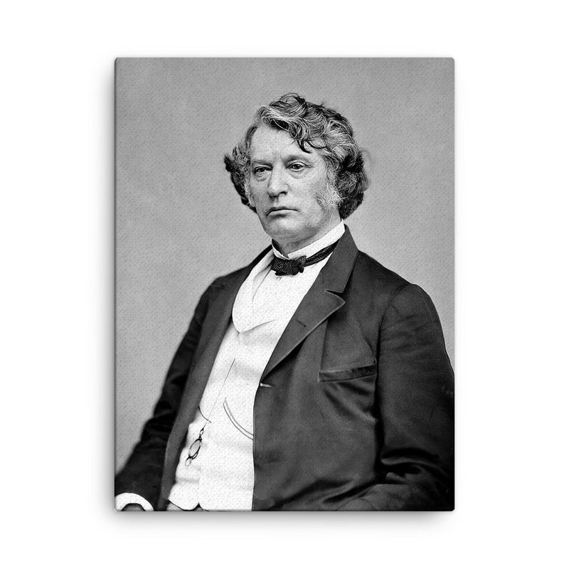 Charles Sumner canvas print on a plain backdrop in size 18