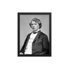 Charles Sumner framed print on a plain backdrop in size 12"x16".