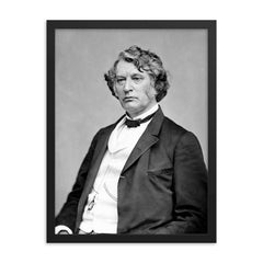 Charles Sumner framed print on a plain backdrop in size 18"x24".